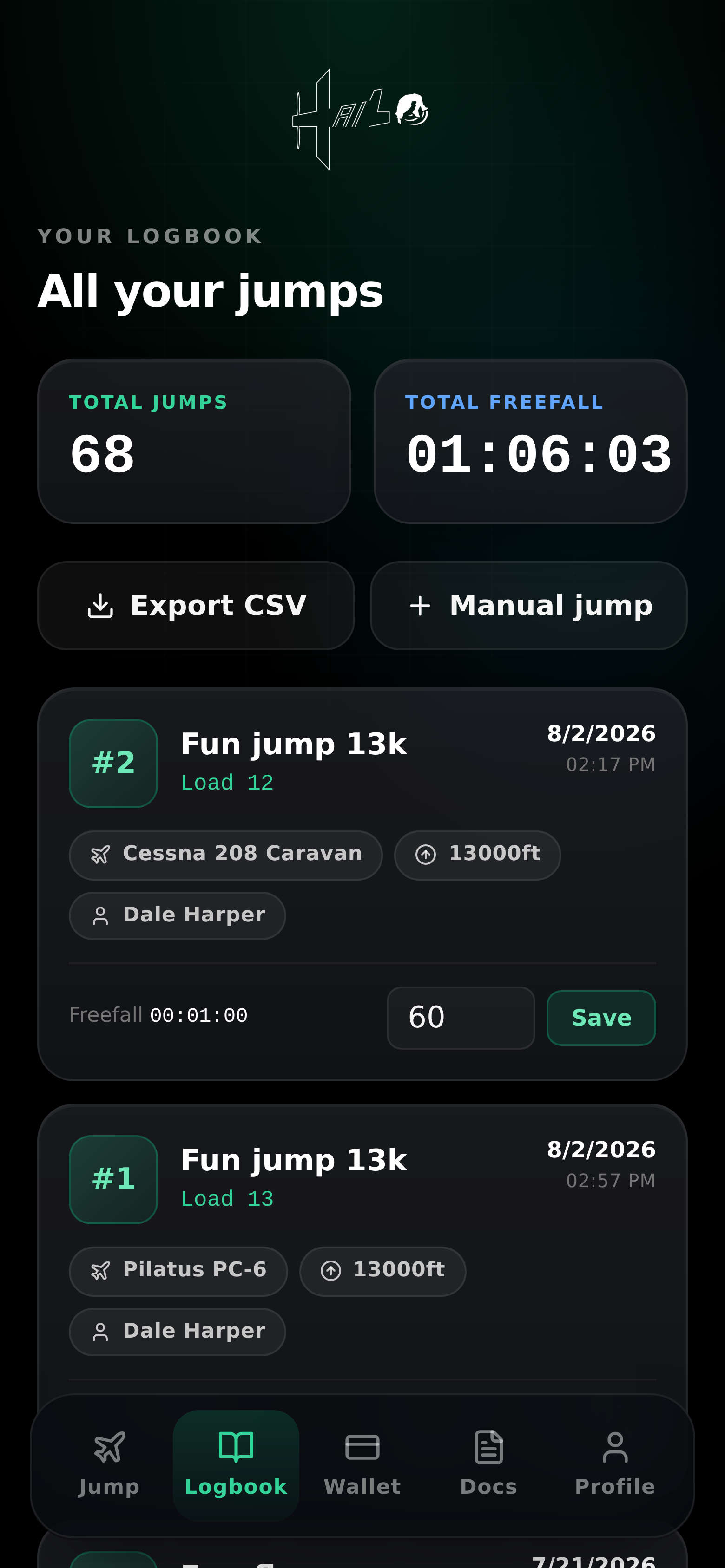 Fun jumper logbook