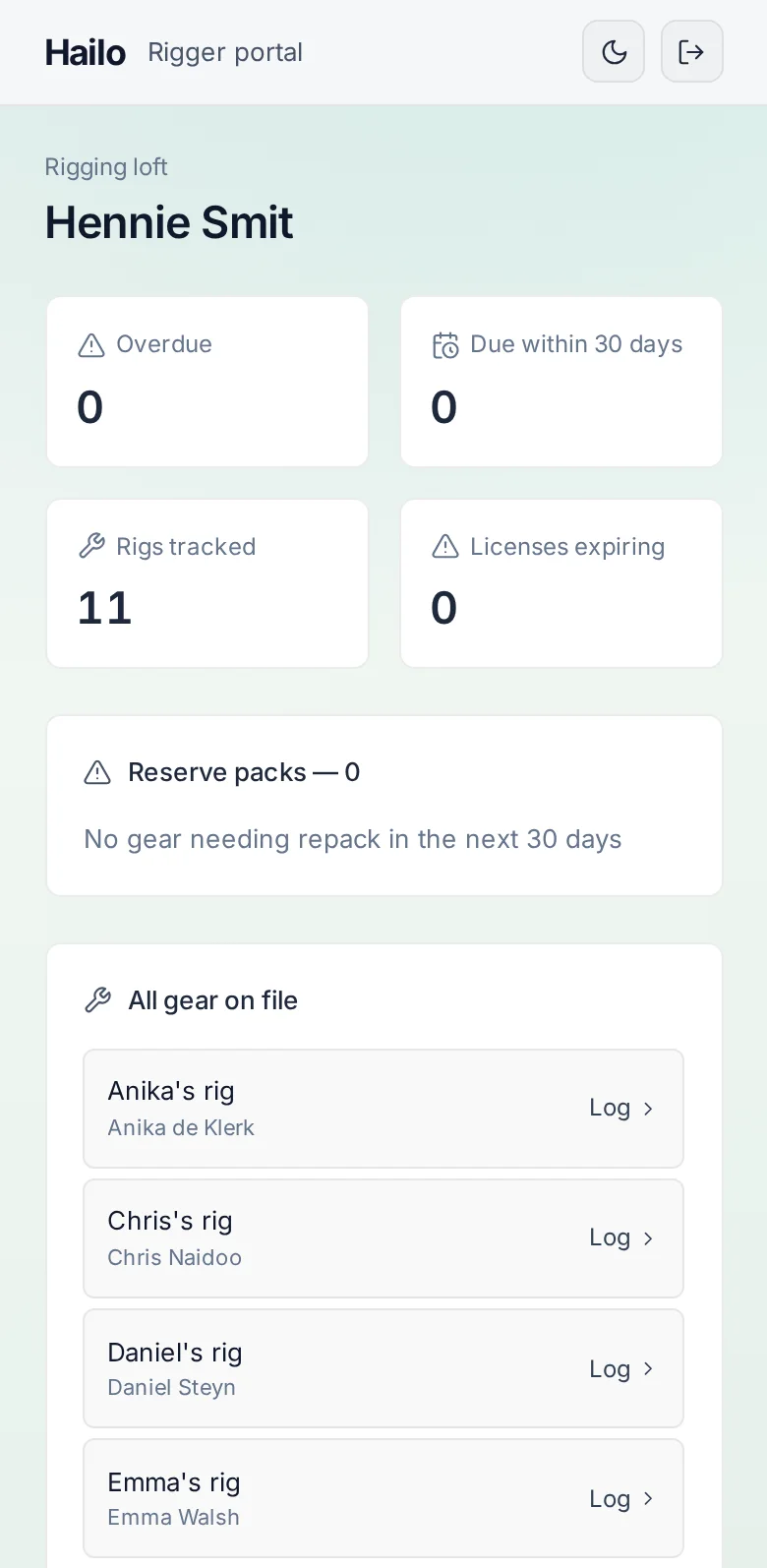 Hailo — Rigger app