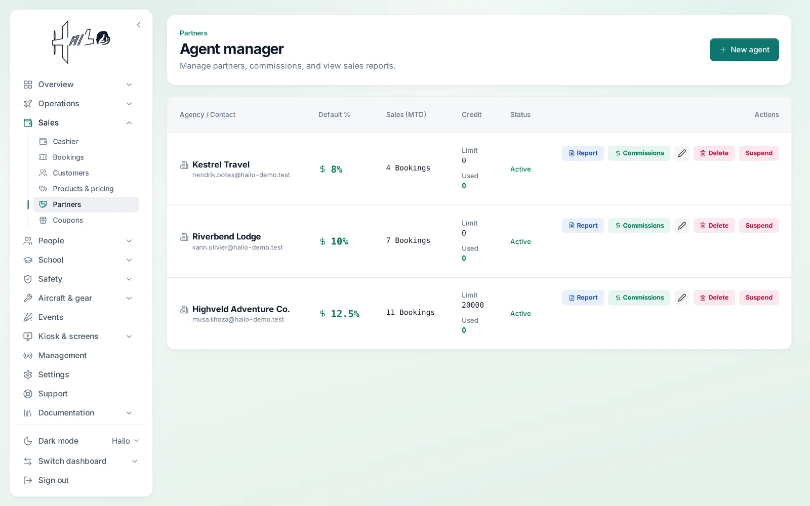 Hailo — partner agents with their commission and sales
