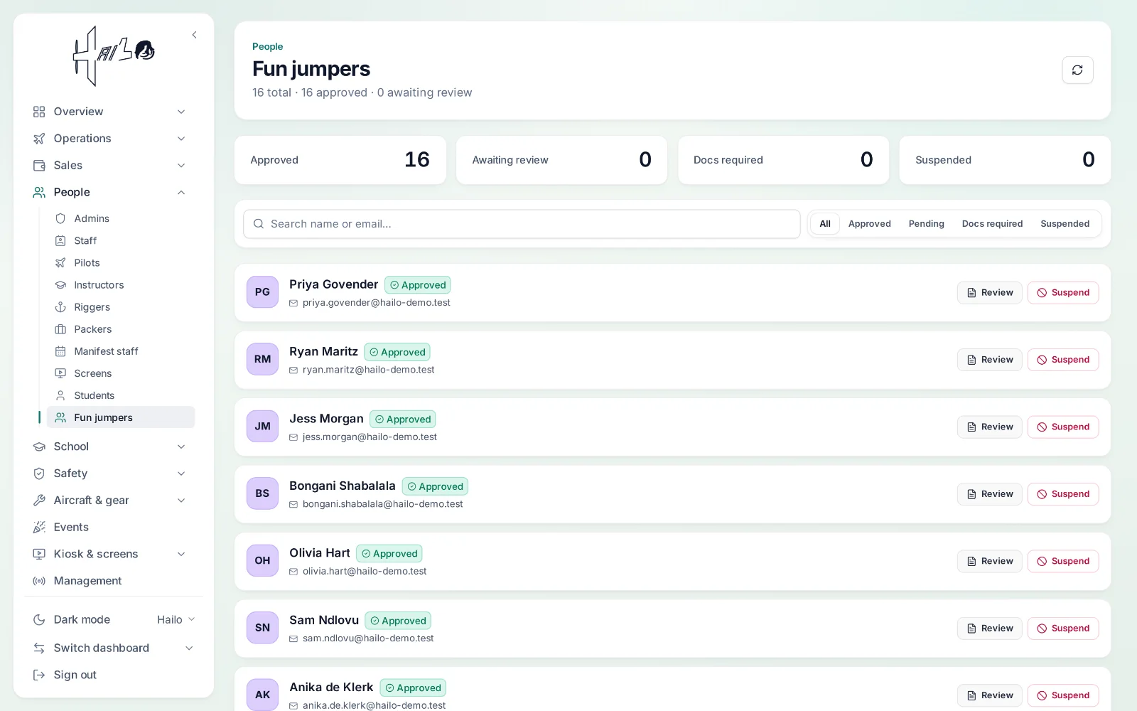 Hailo — the fun jumper roster